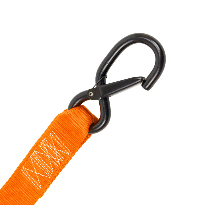 1.5in Soft-Tye Ratchet Strap - Latch Hook closeup#color_orange-black
