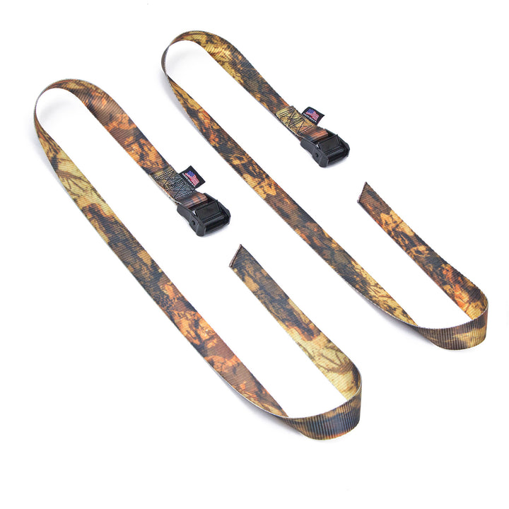 PowerTye Lashing strap 1.5in x 4ft Fall-Forest Camo Heavy-duty hand loop tie down strap#color_fall-forest