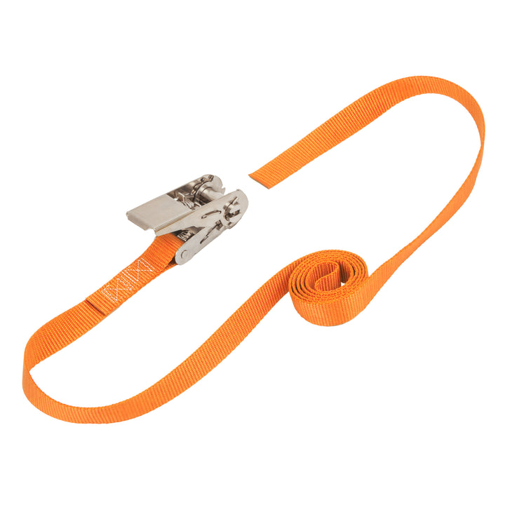 1in Endless STAINLESS STEEL Ratchet loop strap for cargo#color_orange
