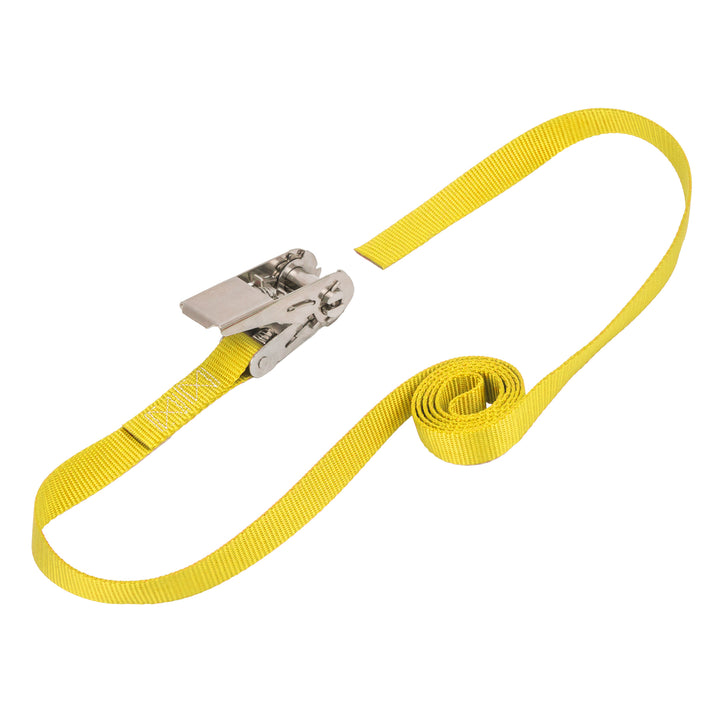 1in Endless STAINLESS STEEL Ratchet loop strap for cargo#color_yellow