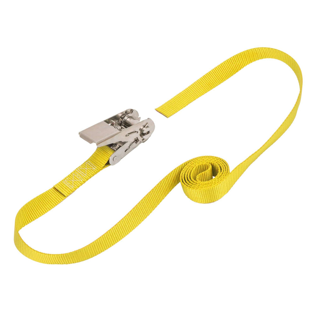 1in Endless STAINLESS STEEL Ratchet loop strap for cargo#color_yellow