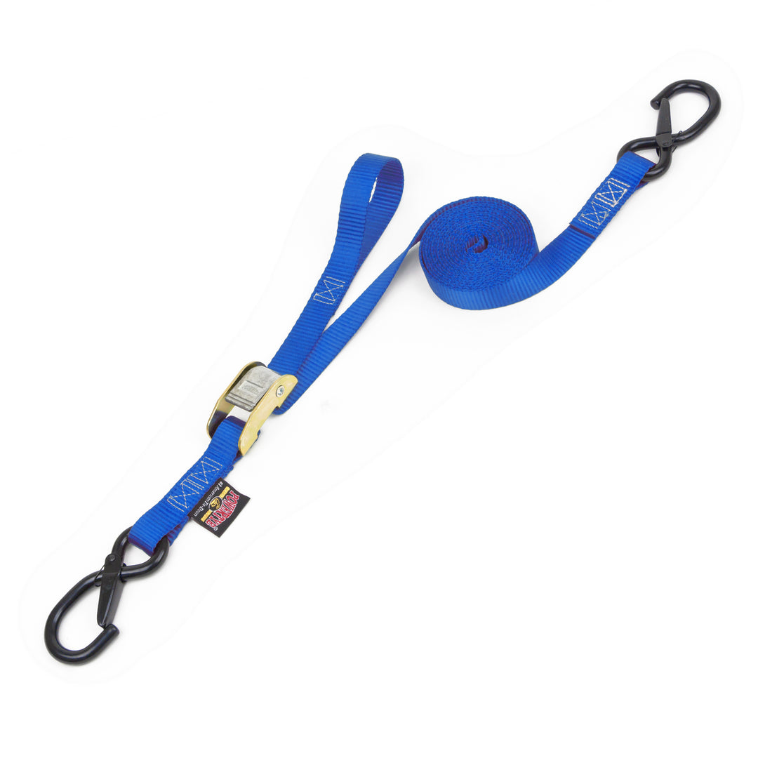 1in x 12ft pull strap Cam Buckle Tie-Down, Latch Hooks#color_blue