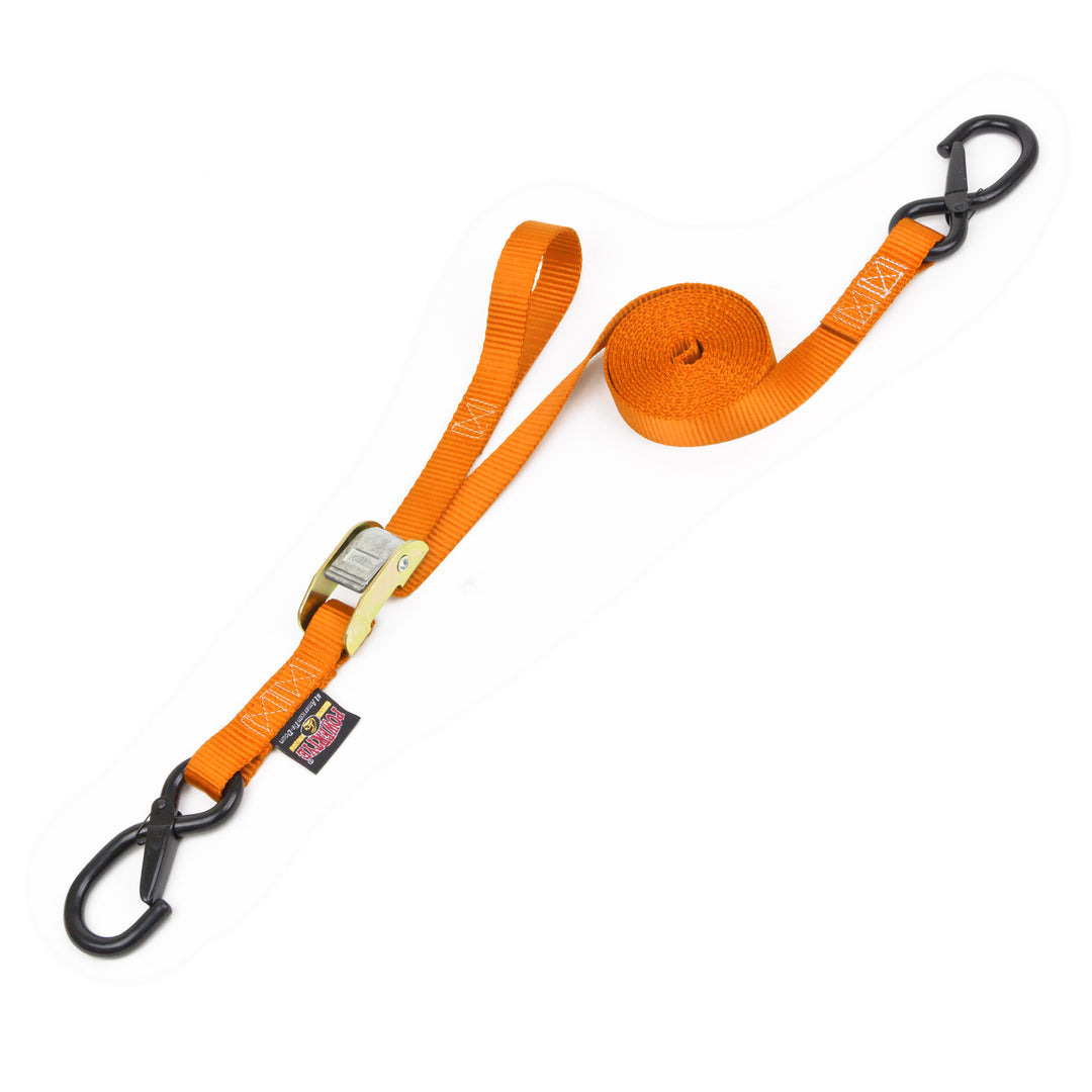 1in x 12ft pull strap Cam Buckle Tie-Down, Latch Hooks#color_orange
