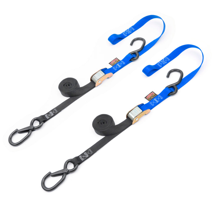 1 inch pull strap Cam Buckle Soft-Tye, Latch Hook#color_black-blue