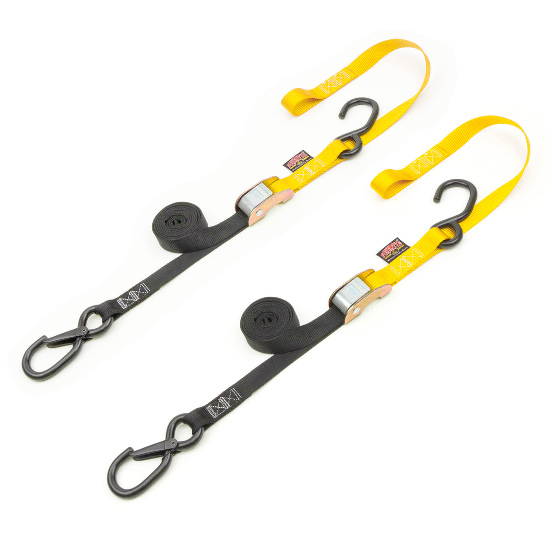 1 inch pull strap Cam Buckle Soft-Tye, Latch Hook#color_black-yellow