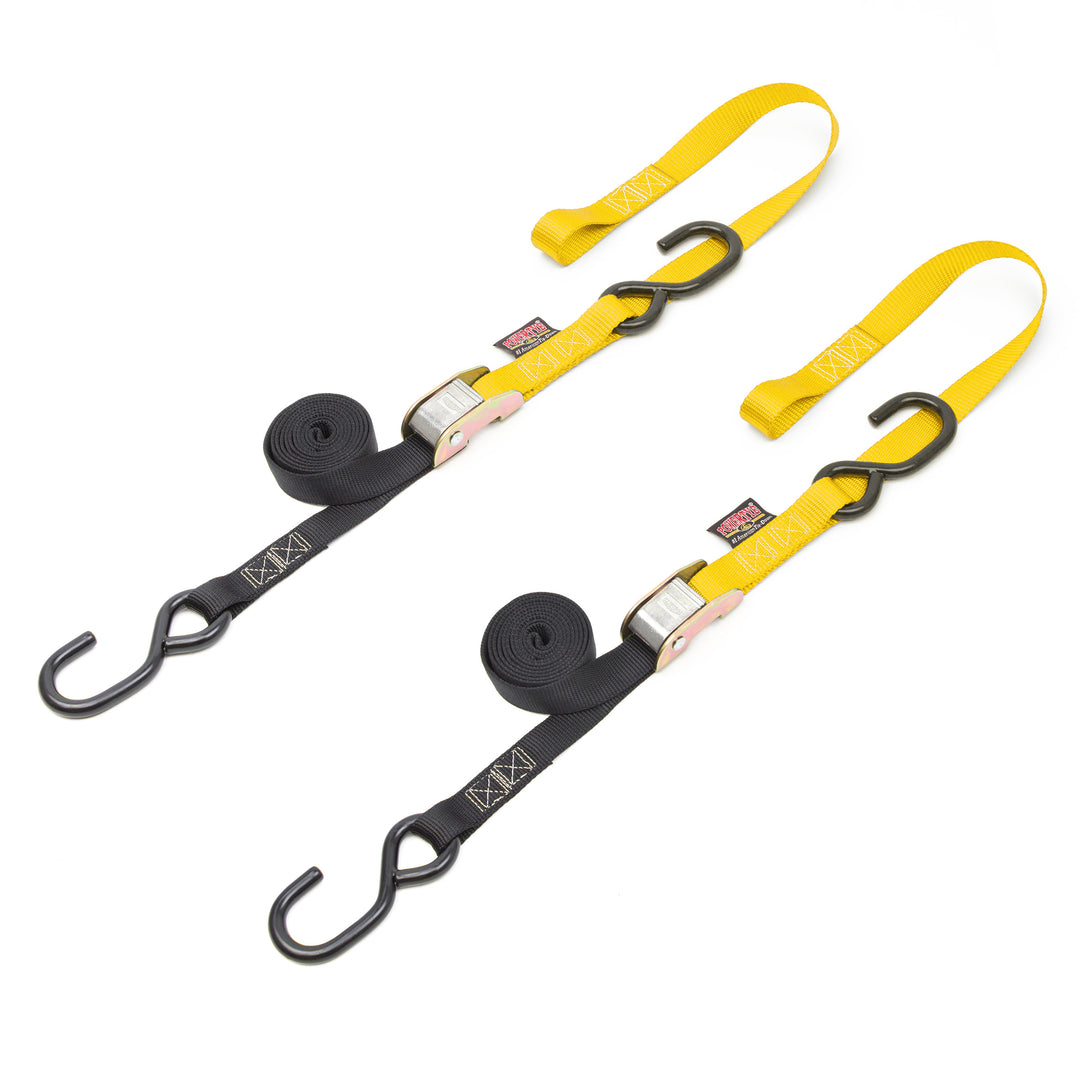 1 inch pull strap Cam Buckle Soft-Tye Tie-Down#color_black-yellow