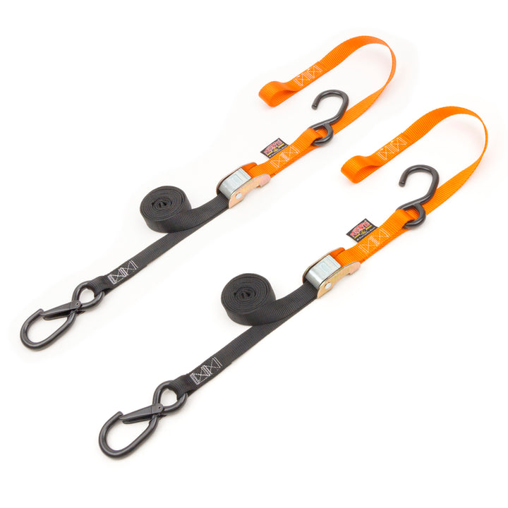 1 inch pull strap Cam Buckle Soft-Tye, Latch Hook#color_black-orange