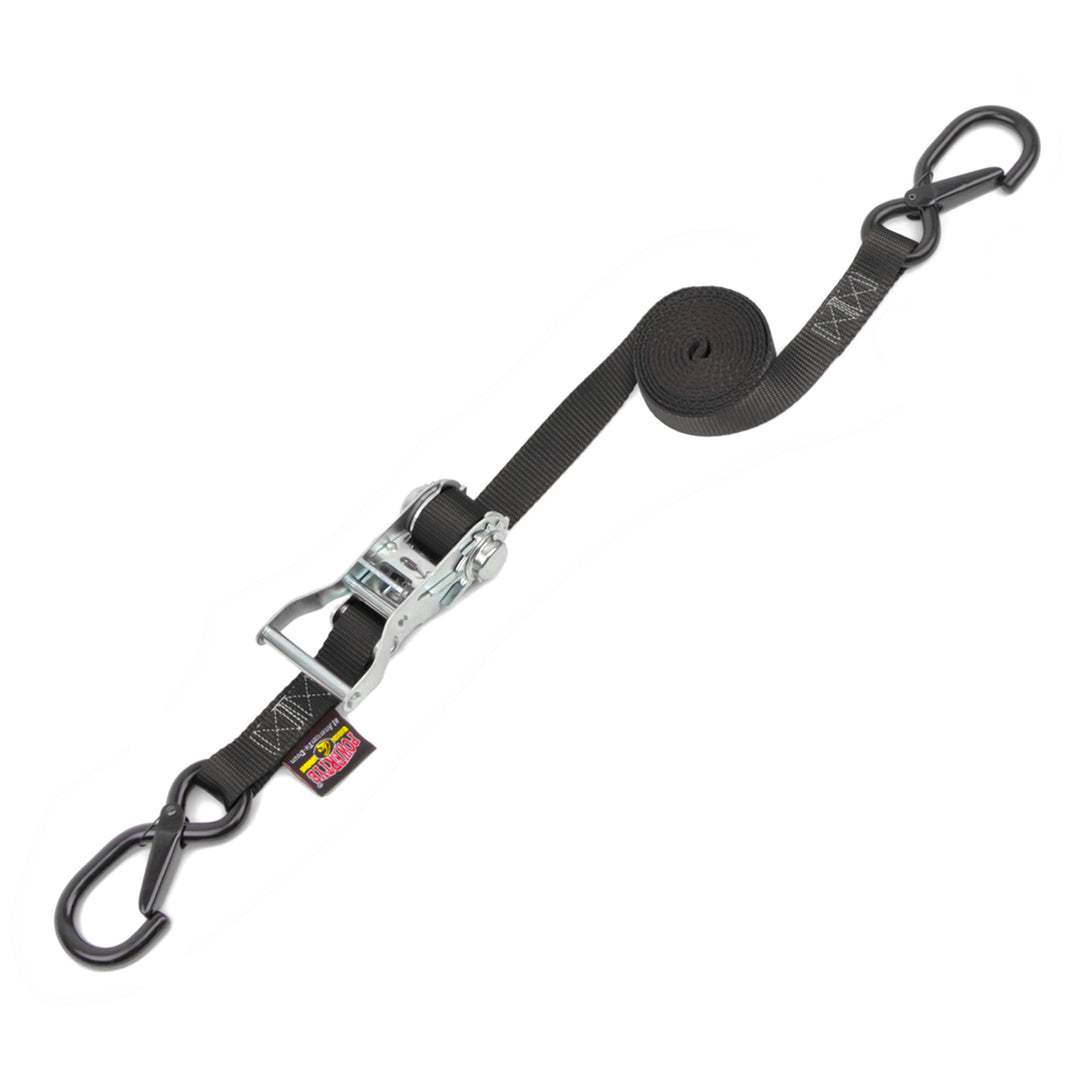 1in x 12ft Ratchet Strap with Latch Hooks#color_black