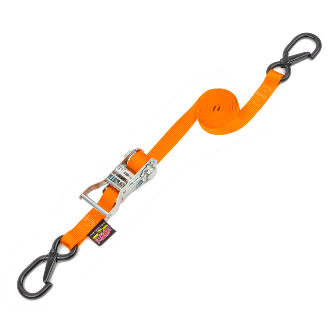 1in x 12ft Ratchet Strap with Latch Hooks#color_orange