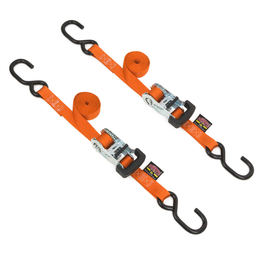 Ratchet Strap Tie-Down 1in x 6ft, S-Hooks#color_orange