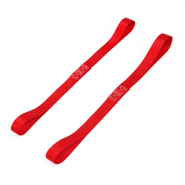 Pair of Polyester 1 inch Soft-Tye Hand Loop Straps#color_red-polyester