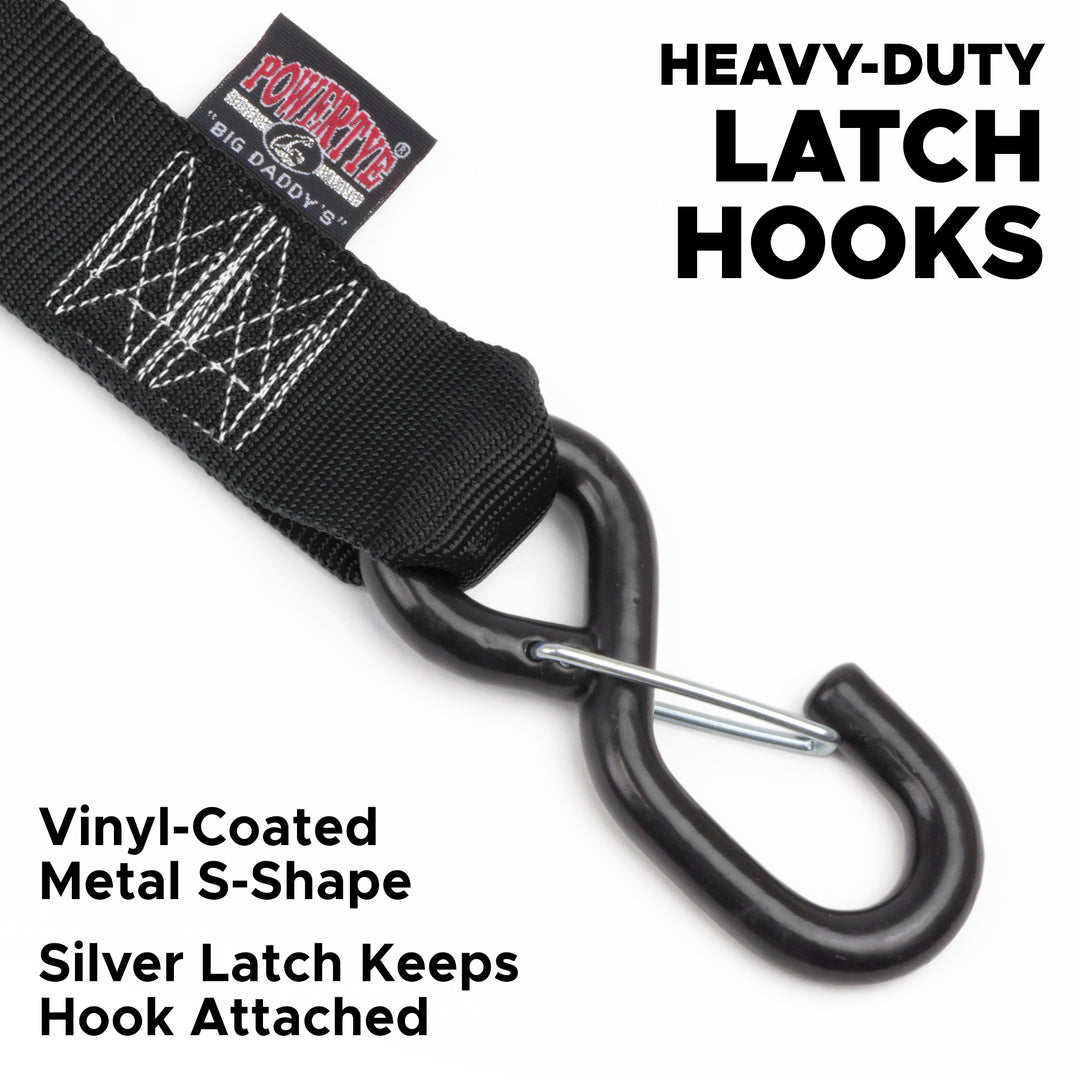 2in Cam Buckle Tie-Downs with S-Hooks (Pair) Red / 5.5 ft