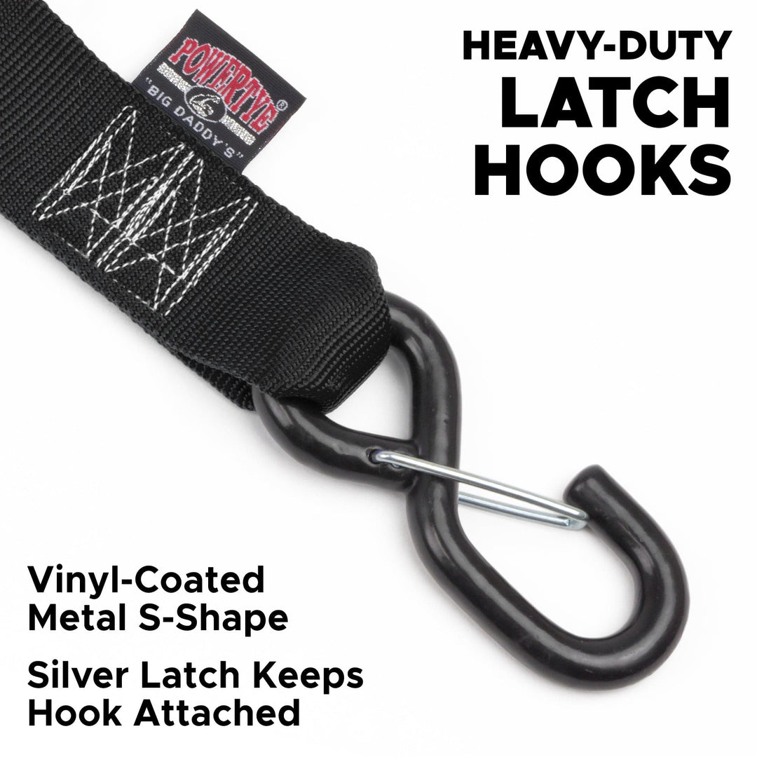 2in CAM BUCKLE TIE-DOWNS with S-HOOKS (pair) – PowerTye