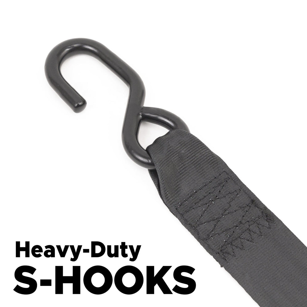 2in CAM BUCKLE TIE-DOWNS with S-HOOKS (pair) – PowerTye