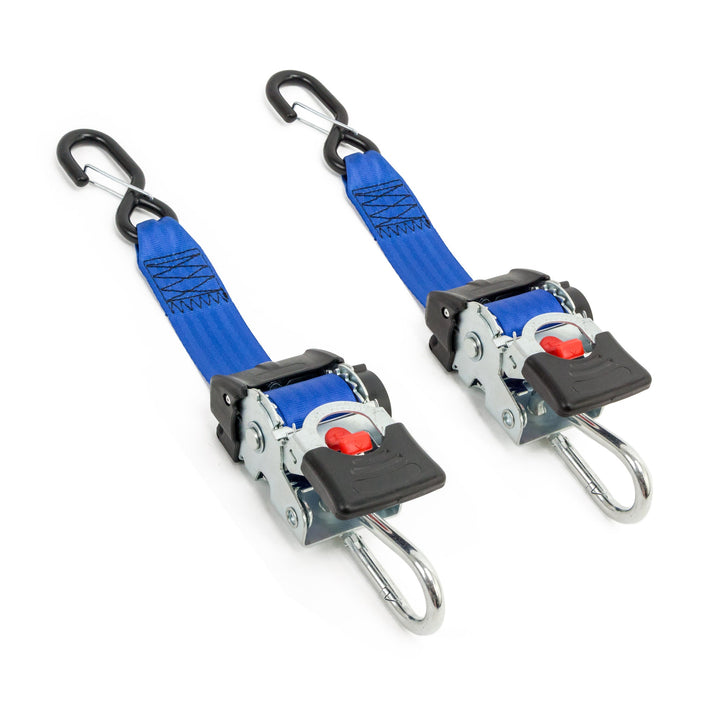 2in x 6ft Blue Retractor Ratchet with Carabiner (pair)#ratchet-attachment_carabiner-hook