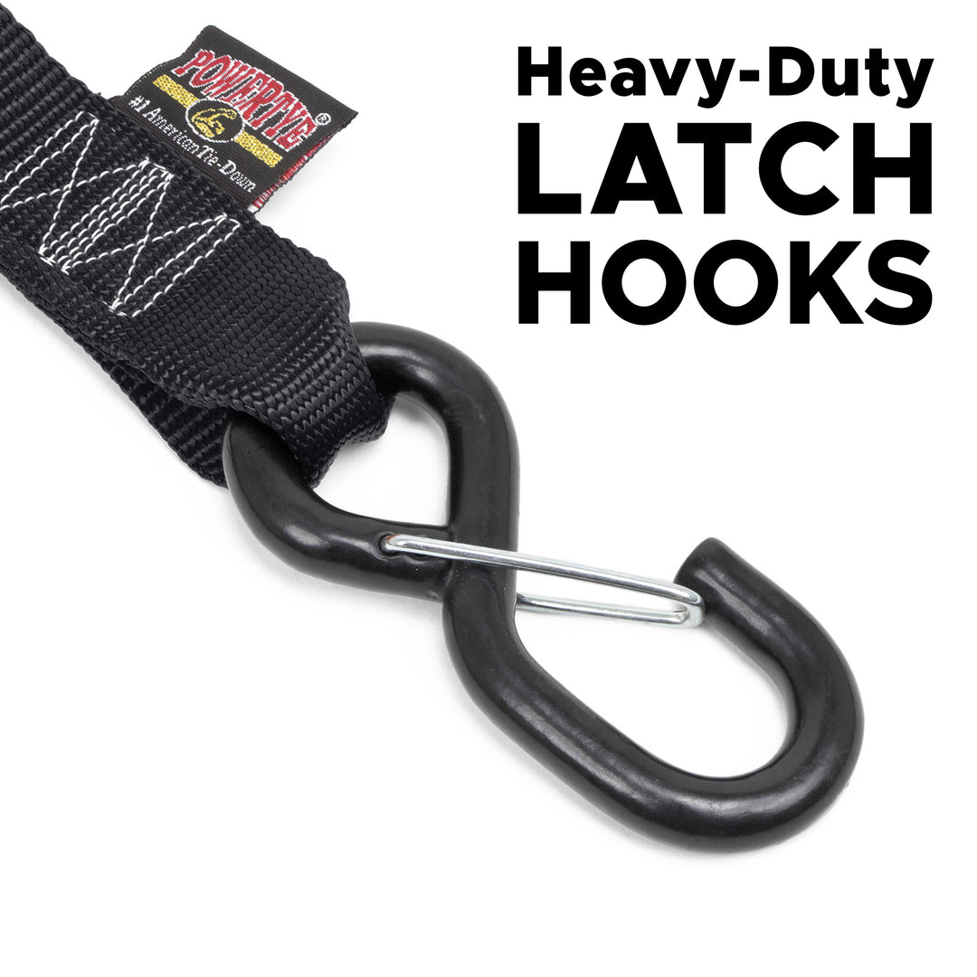 Heavy Duty Latching Hooks for Ratchet Straps#color_black