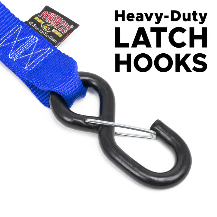 Heavy Duty Latching Hooks for Ratchet Straps#color_blue