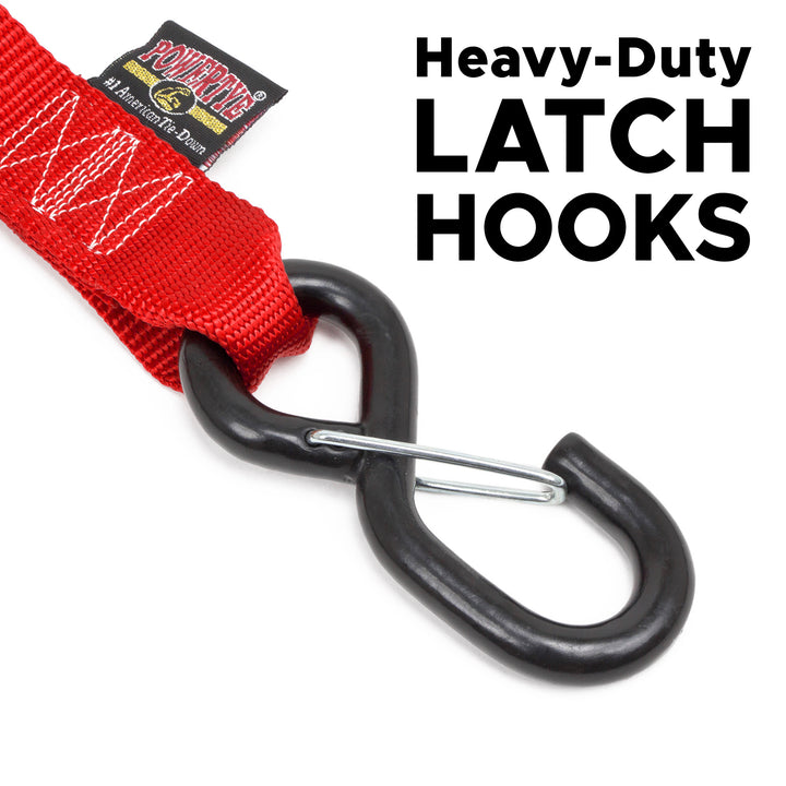 Heavy Duty Latching Hooks for Ratchet Straps#color_red