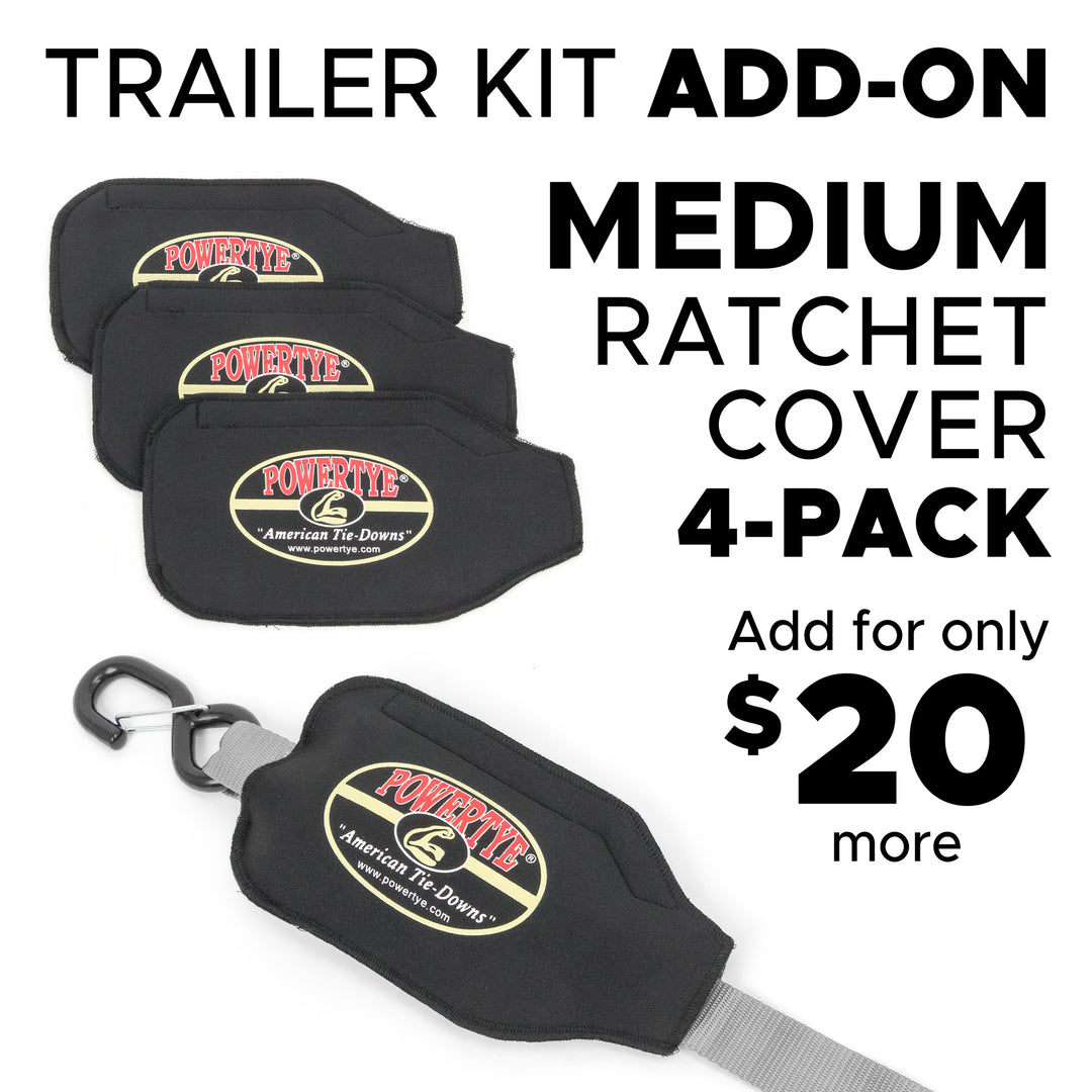 Neoprene Trailer Kit Ratchet Cover with Velcro with four covers for tie down#color_silver