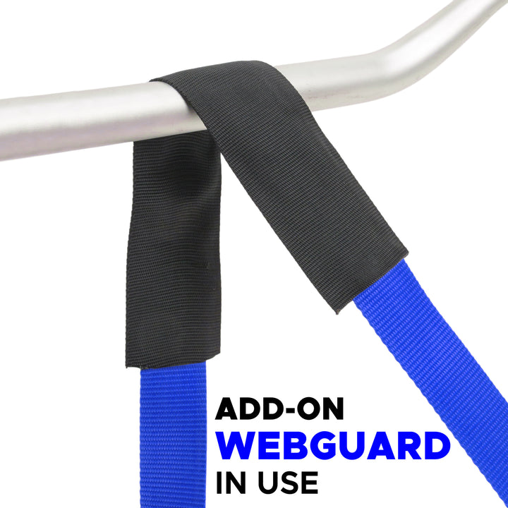 WebGuard Cover in Use for Ratchet strap#color_blue