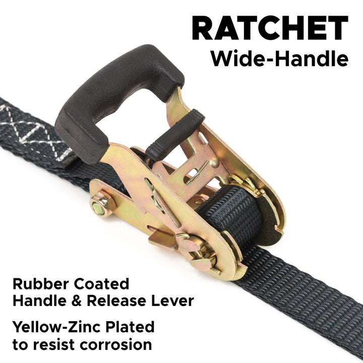 Wide rubber handle yellow-zinc plated ratchet #color_black